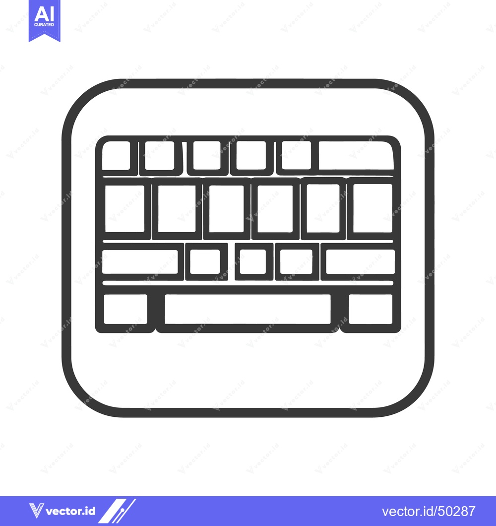 Premium Vector of Minimalist Keyboard Icon: Clean Outline Design for Technology Interfac