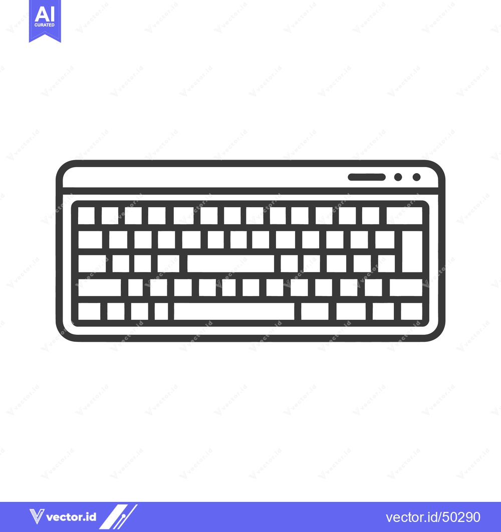 Premium Vector of Minimalist Keyboard Icon: Clean Line Art for Interface Design