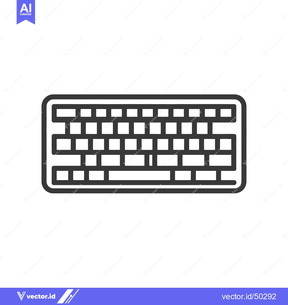 Premium Vector of Minimalist Keyboard Icon: Clean Line Art for Technology Interface Desi