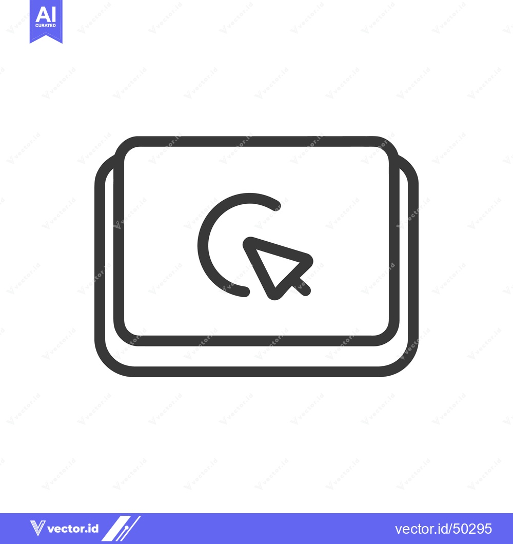 Premium Vector dari Minimalist Webpage Refresh Icon with Cursor and Rounded Rectangle Fram