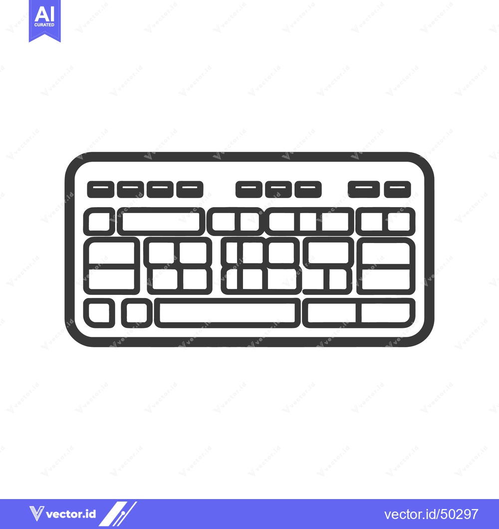 Premium Vector dari Minimalist Keyboard Icon: Clean Vector Illustration on White Backgroun