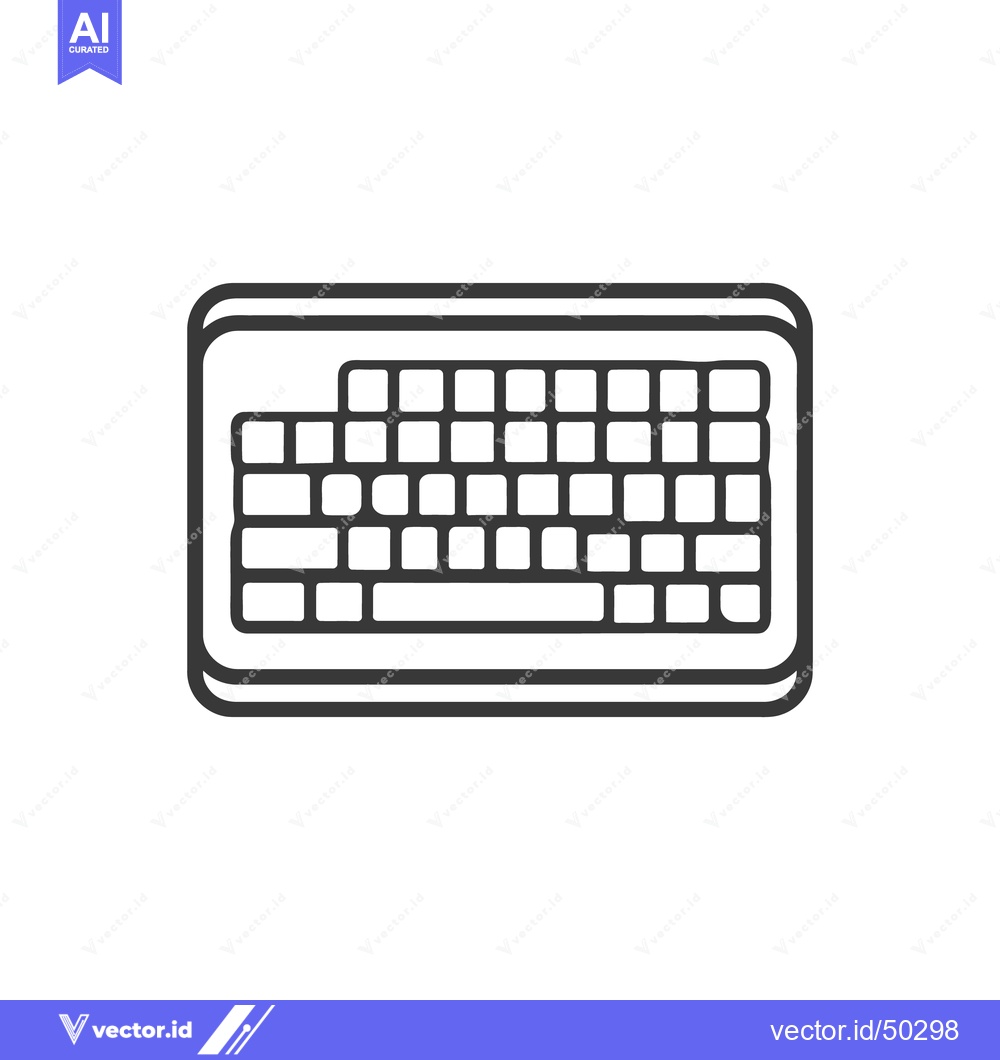 Premium Vector of Minimalist Keyboard Icon: Clean Lines, Modern Design, Technology Symbo