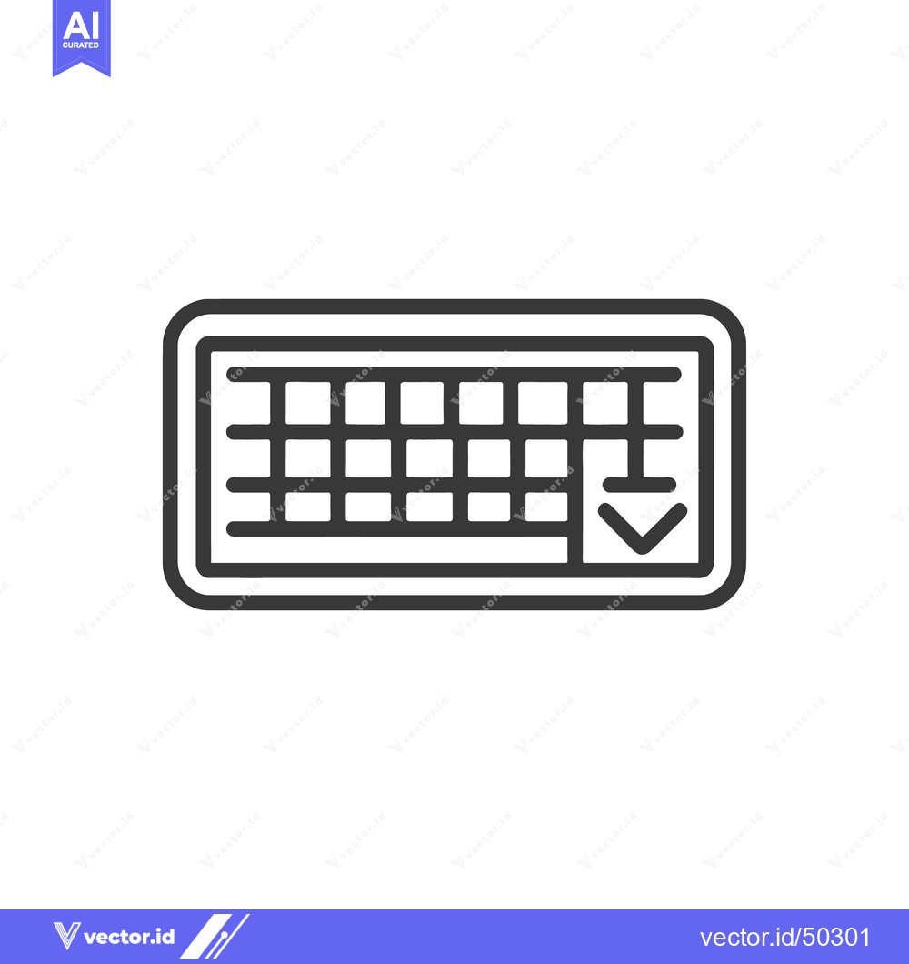 Premium Vector of Minimalist Keyboard Icon with Download Symbol, Clean Design