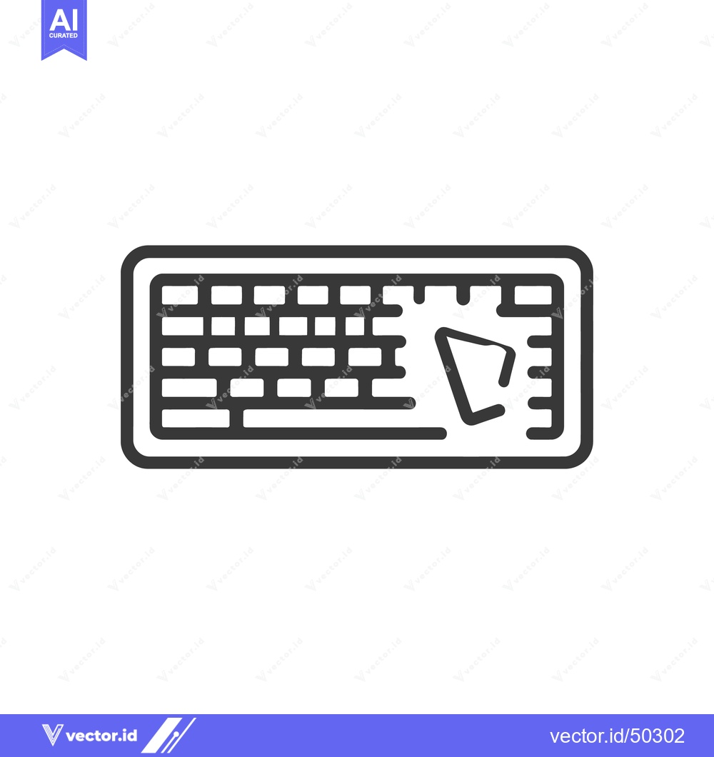 Premium Vector of Minimalist Keyboard Icon: Clean Vector Illustration for Interface Desi