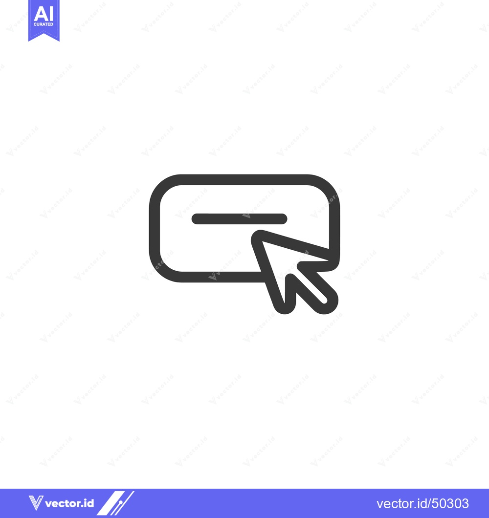 Premium Vector dari Clickable Button Icon: Cursor Hovering Over Interactive Element, Minim