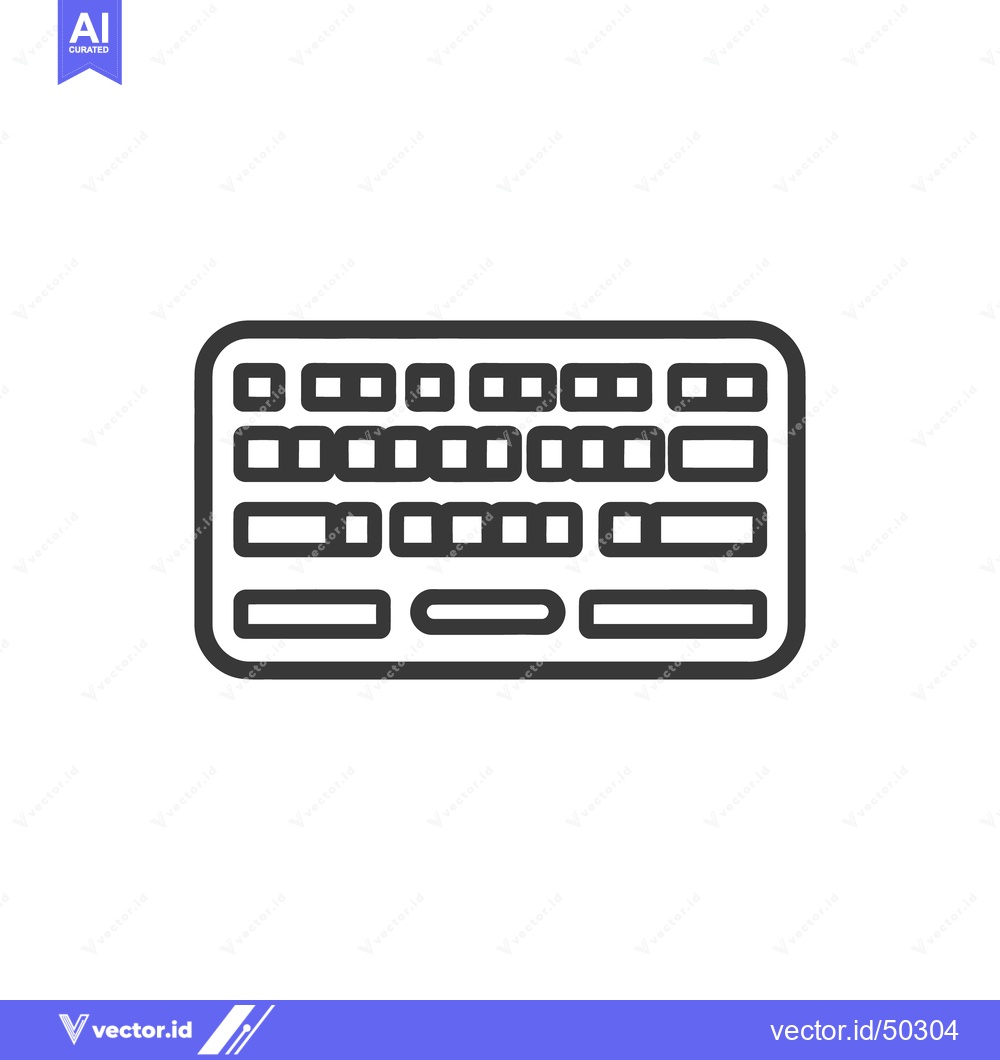 Premium Vector dari Minimalist Keyboard Icon: Clean Line Art for Technology Interface Desi