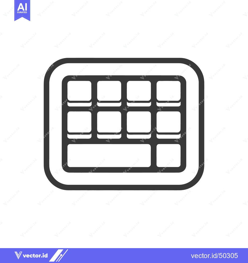 Premium Vector dari Minimalist Keyboard Icon: Rounded Keys and Bold Outline Design
