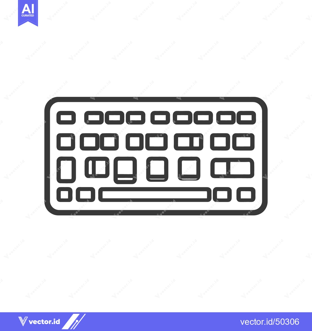 Premium Vector of Minimalist Keyboard Icon: Clean Vector Illustration on White Backgroun