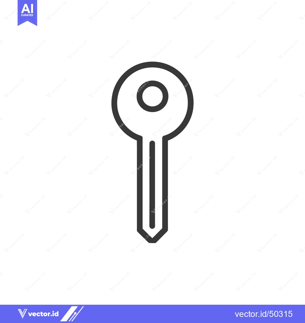 Premium Vector dari Simple Key Icon: Minimalist Design on White Background