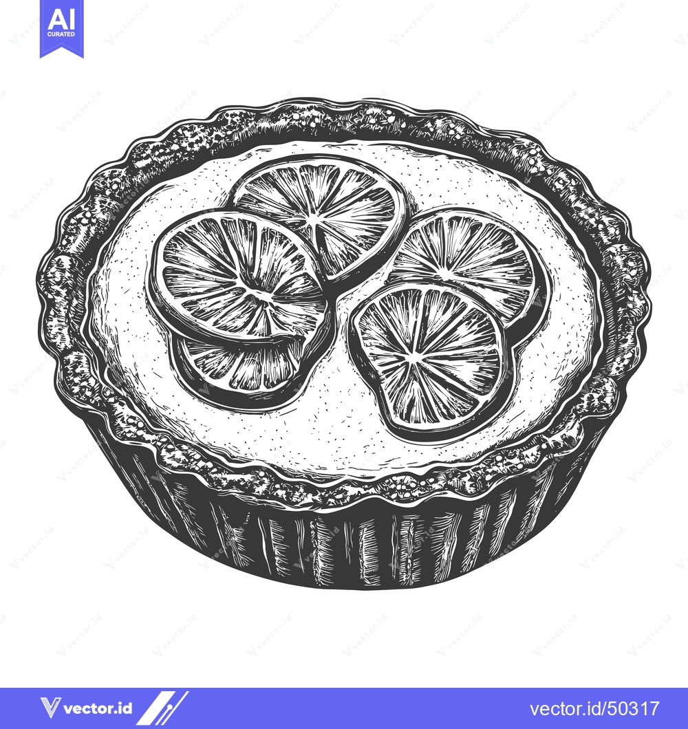 Premium Vector dari A Delicious Lemon Tart Pastry Dessert Illustration