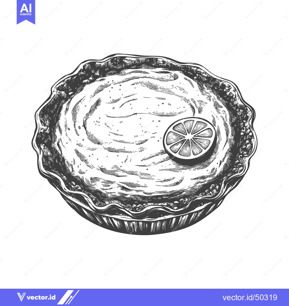 Premium Vector dari A Hand Drawn Illustration Of Lemon Tart