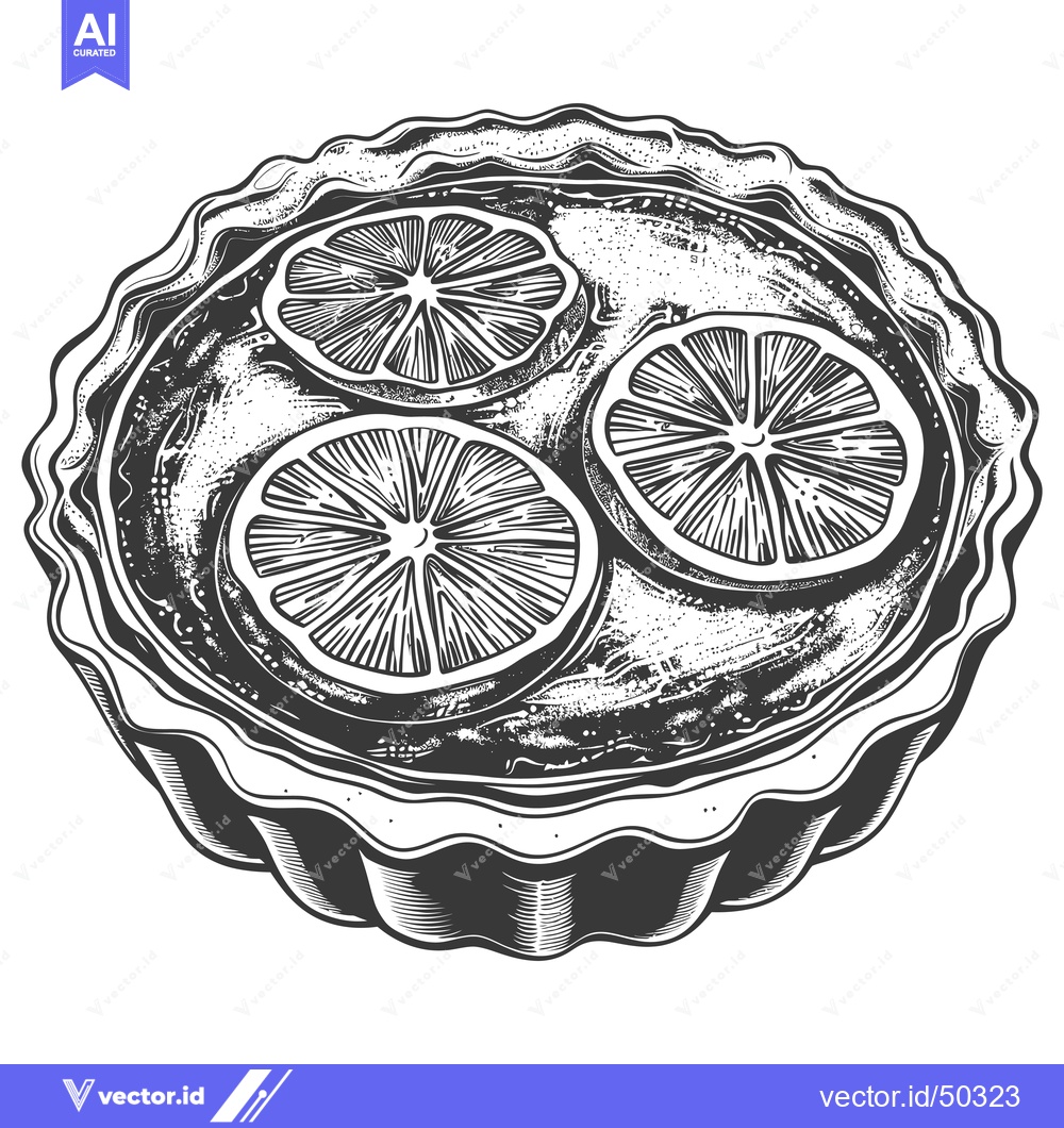 Premium Vector of A Delicious Lemon Tart with Three Slices