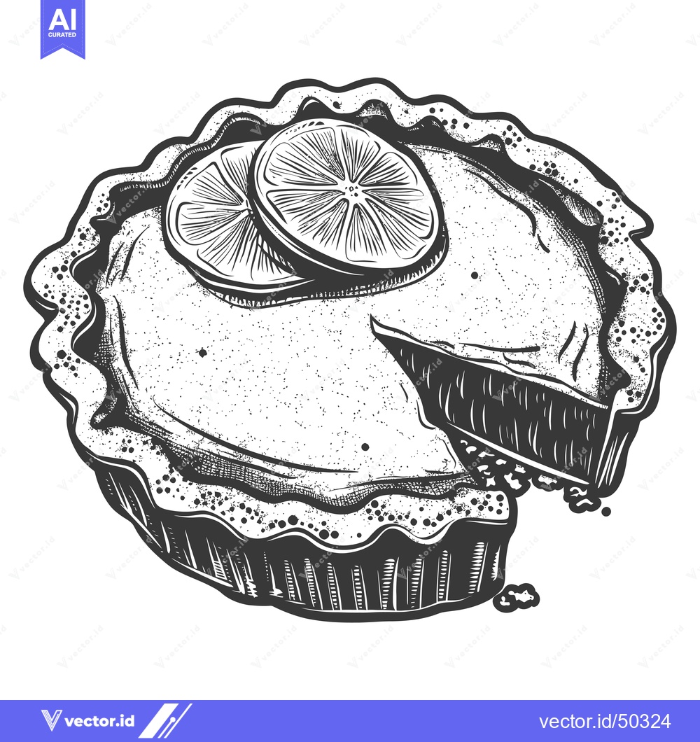 Premium Vector dari A Delicious Slice Of Lemon Pie Is Ready To Eat