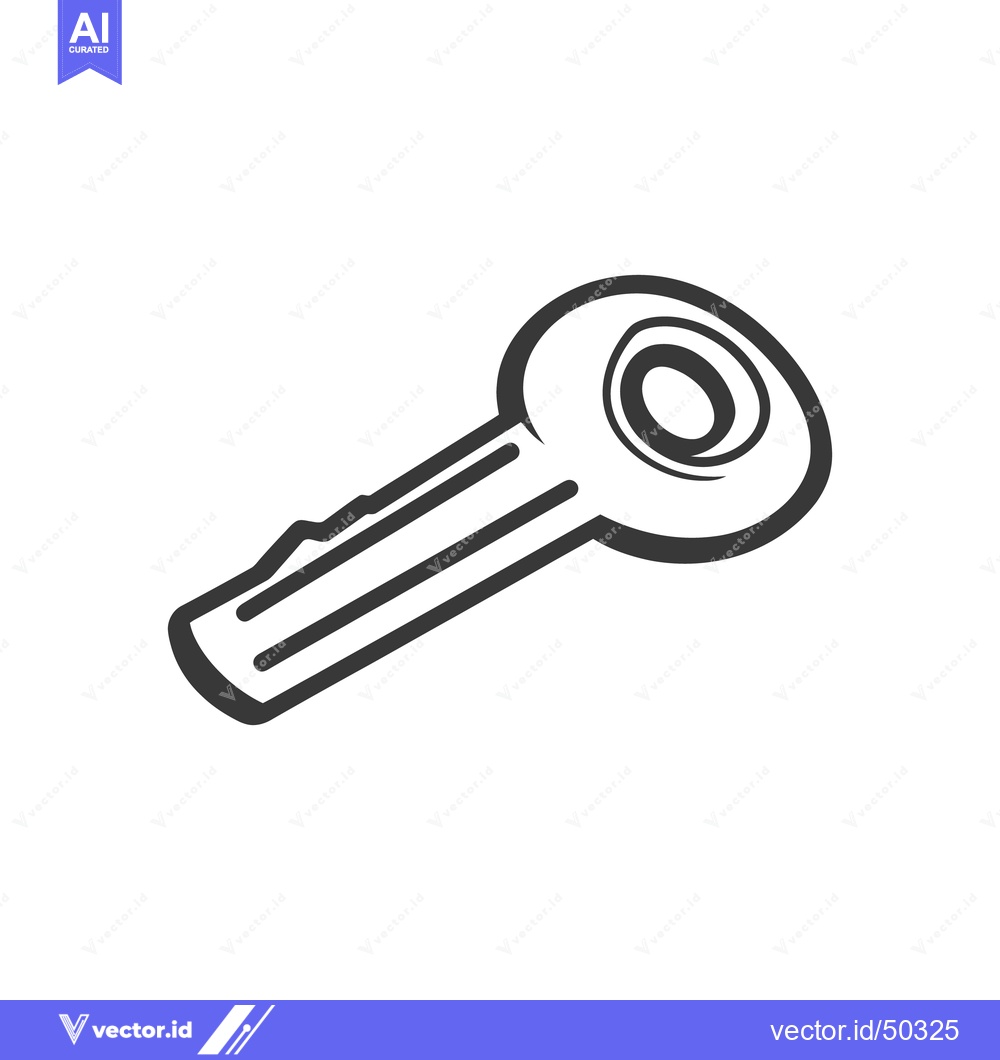 Premium Vector dari A simple black and white illustration of a common key design