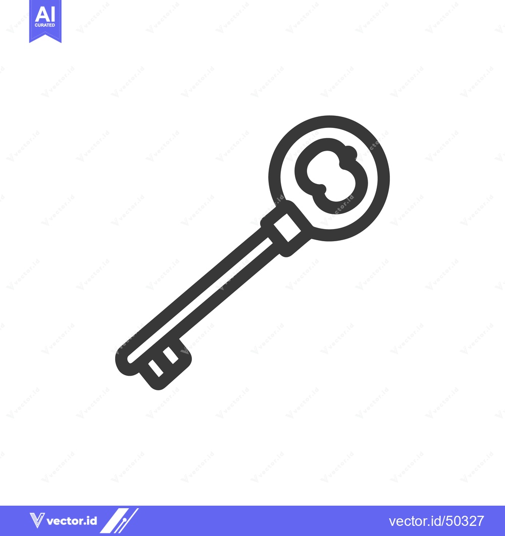 Premium Vector of An illustration of a simple vintage metal key symbol