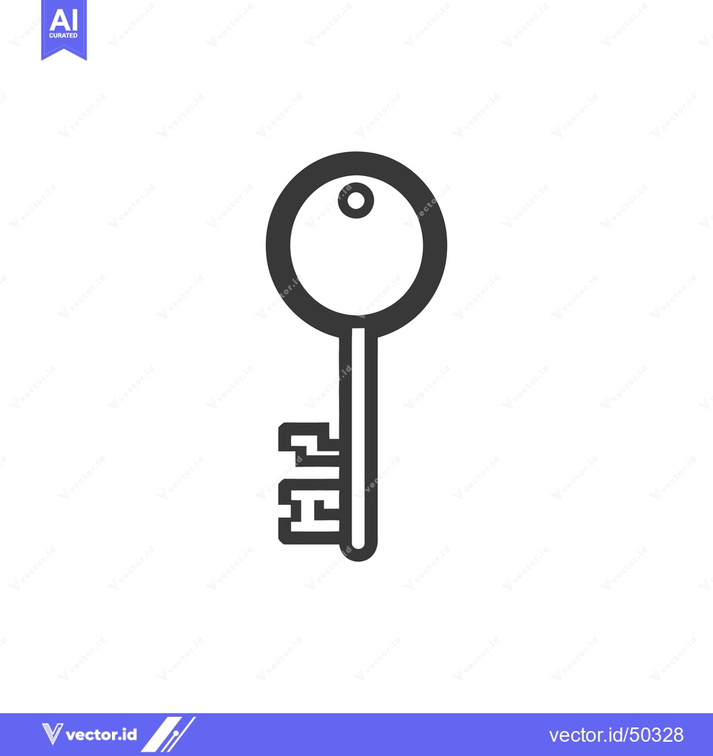 Premium Vector of A simple monochrome illustration of a classic skeleton key
