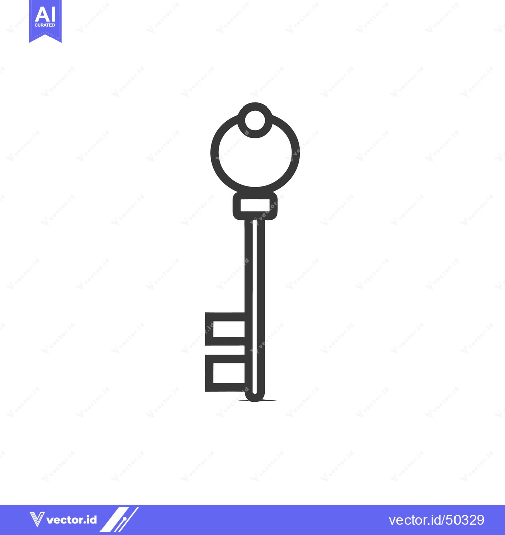 Premium Vector dari A simple black and white vector illustration of a vintage key