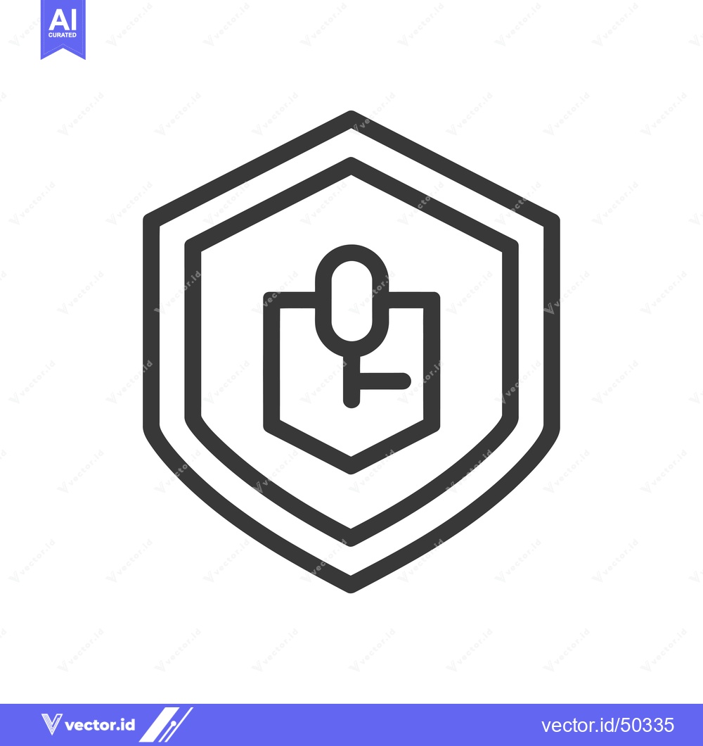 Premium Vector dari Key Protected by a Shield with Three Layers