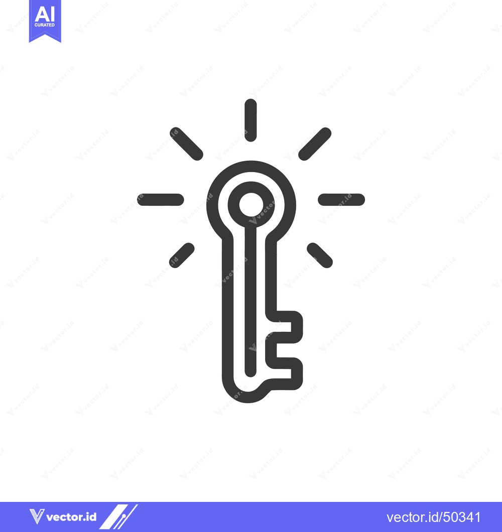 Premium Vector of Shining Key Icon: Symbol of Solution, Access, and Innovation