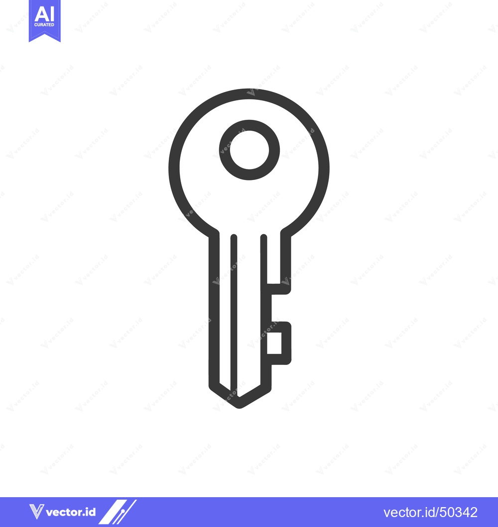 Premium Vector of Simple Key Icon: Minimalist Design on White Background
