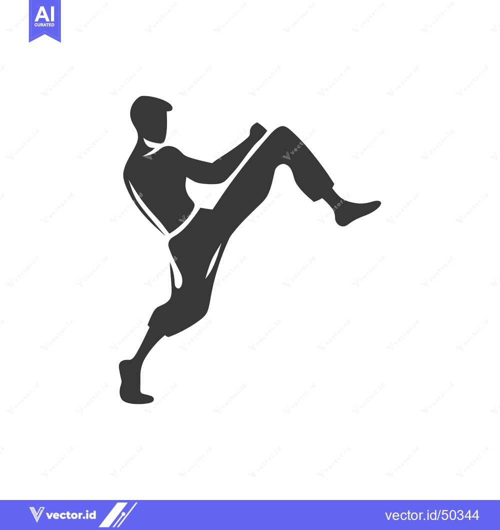 Premium Vector dari Silhouette of a person executing a high kick in movement pose