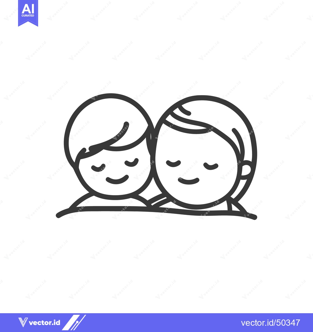 Premium Vector of Two simplistic people in a graphic illustration embracing together