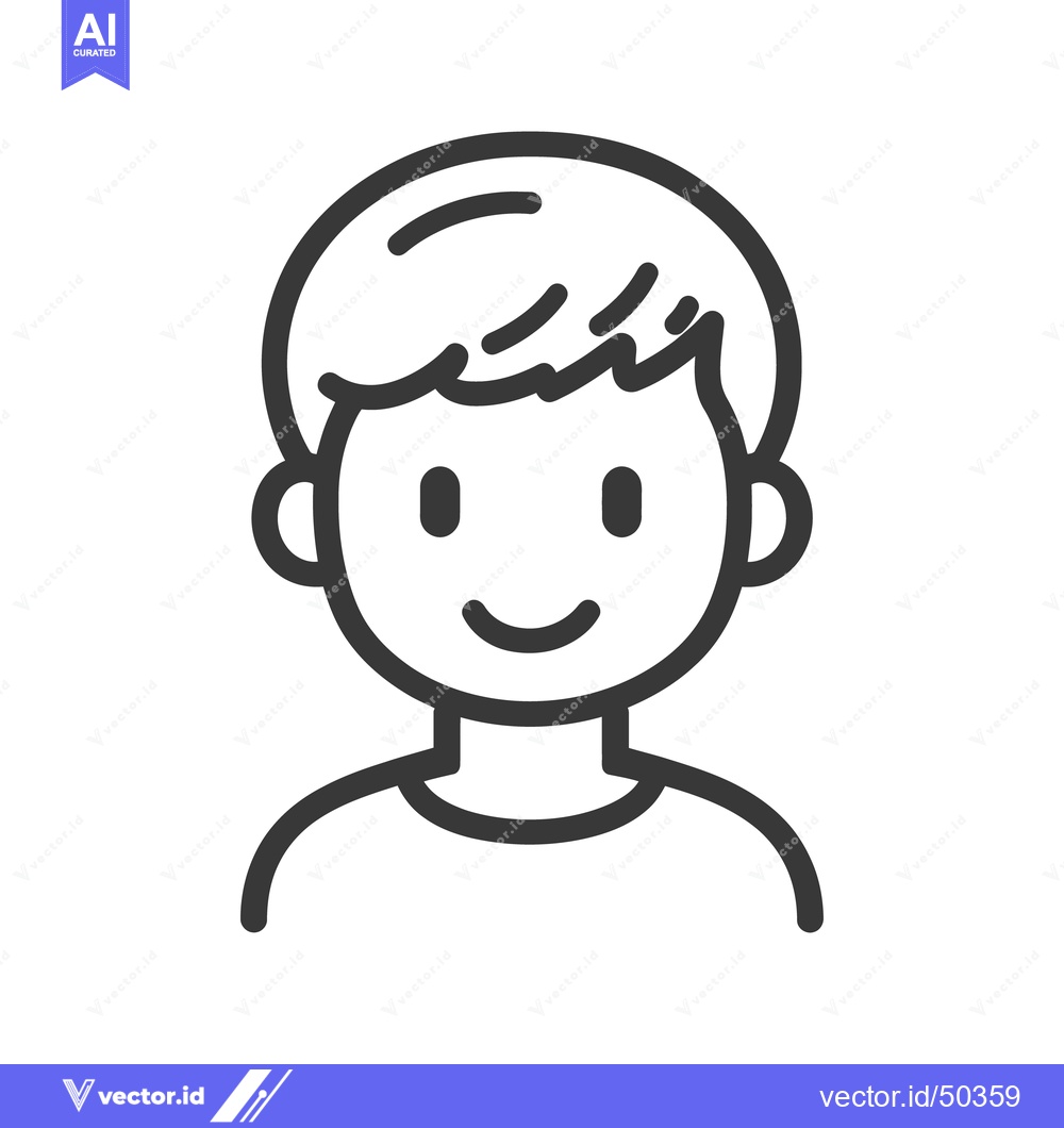 Premium Vector of A simple black and white illustration of a smiling person