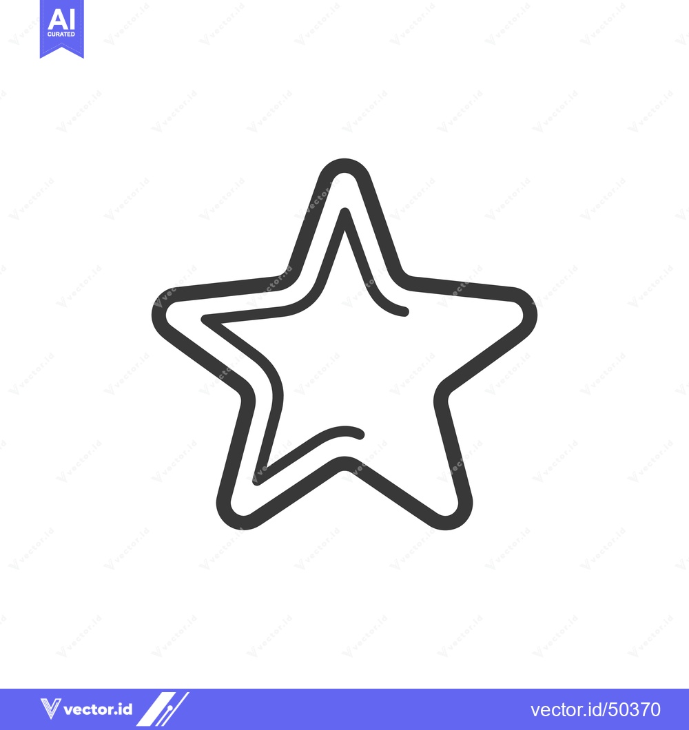 Premium Vector dari Simple Star Icon with Double Outline on White Background