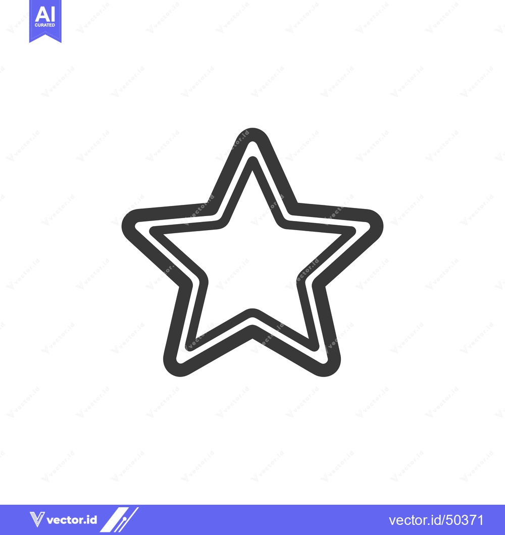 Premium Vector dari Double-lined Star Icon: Simple, Bold, and Modern Design Element