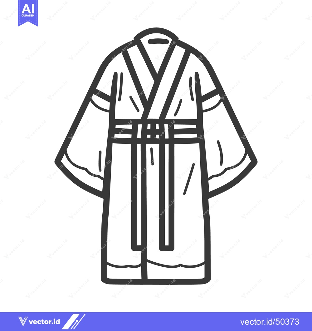 Premium Vector dari An illustration of a Japanese style robe or kimono