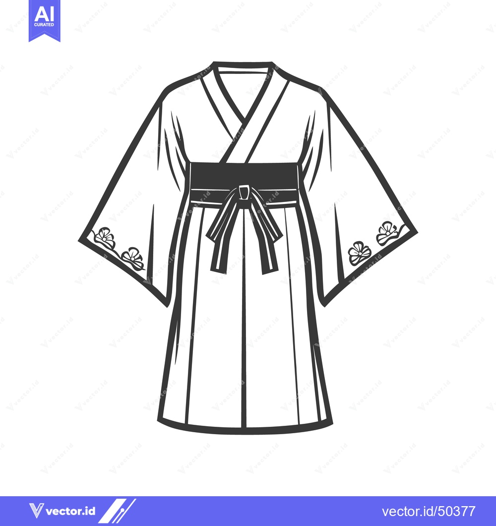 Premium Vector dari Illustration of a traditional garment featuring long sleeves and a bel