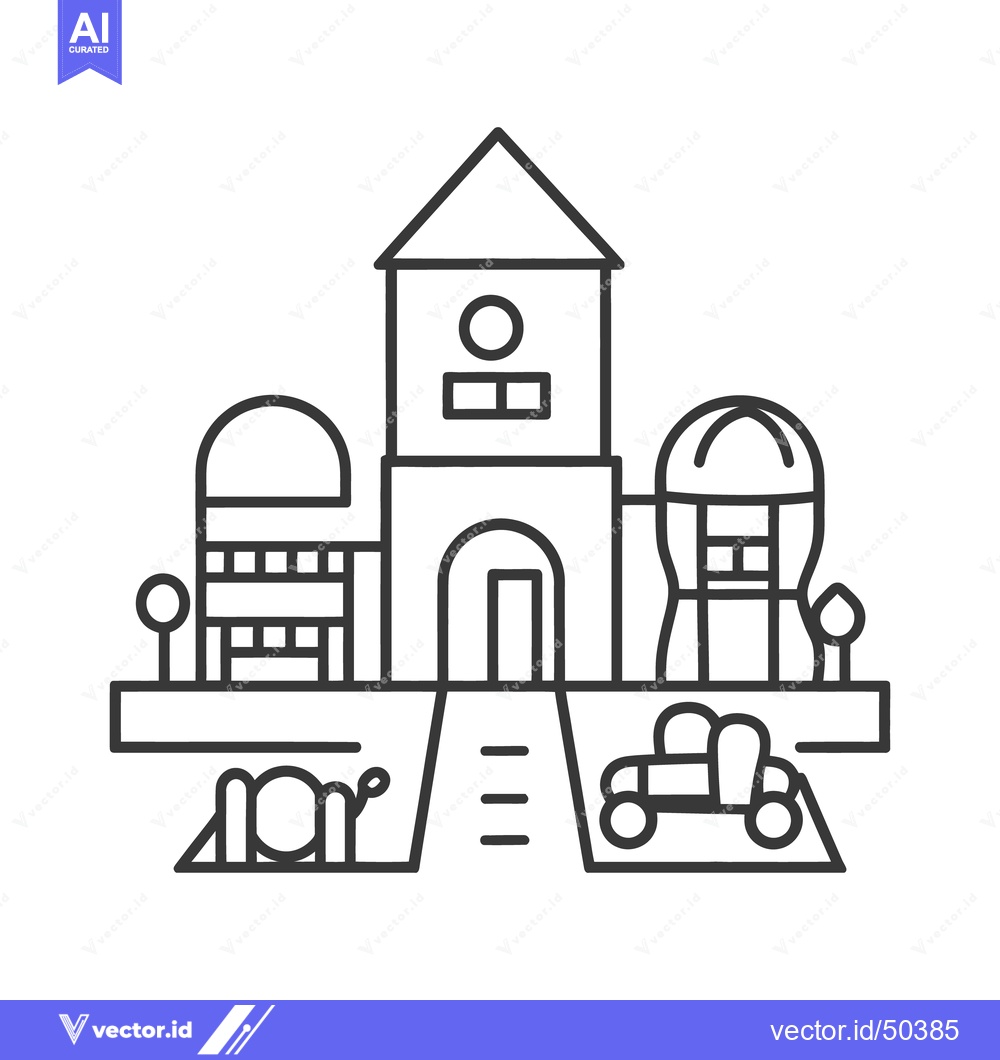 Premium Vector of Black and white illustration of a farm scene and buildings