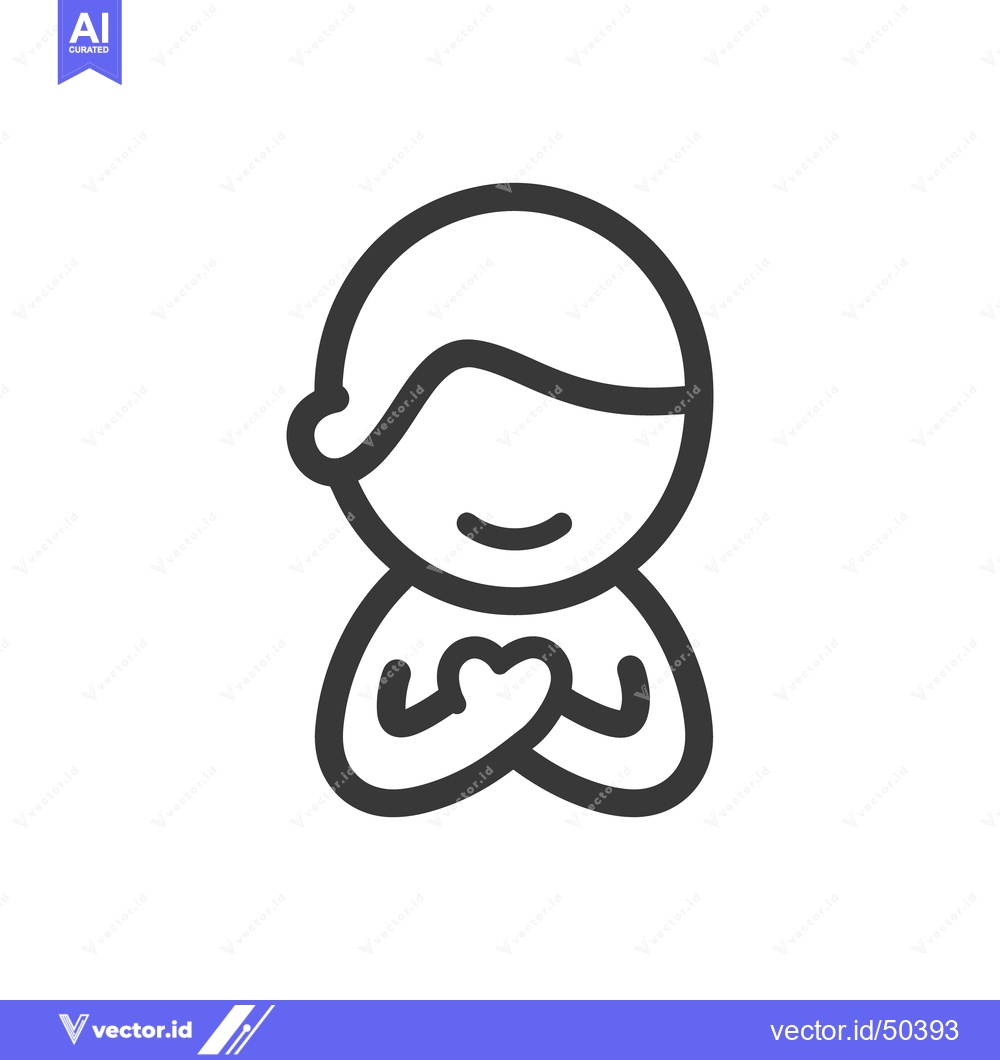 Premium Vector dari A simple black and white illustration of a person making a heart