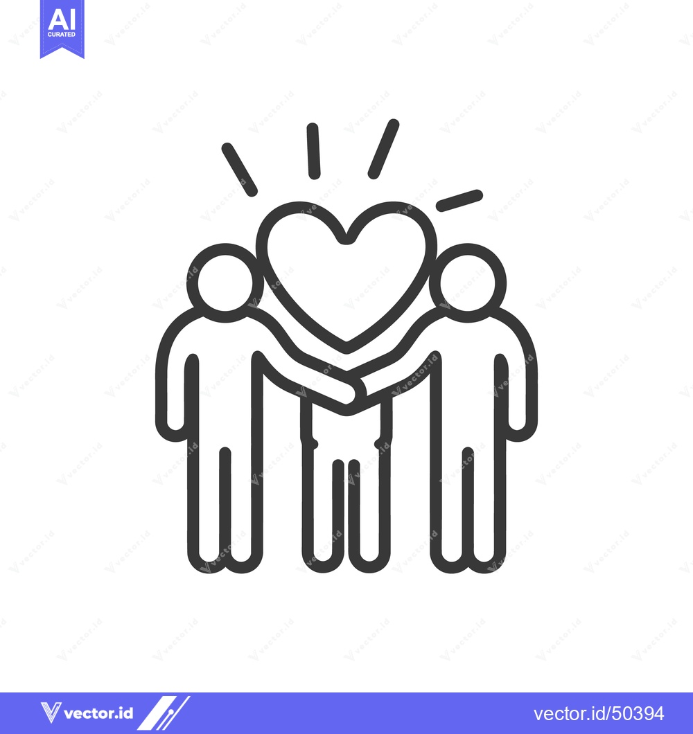 Premium Vector dari Two Figures Holding a Heart Symbol and Radiating Light