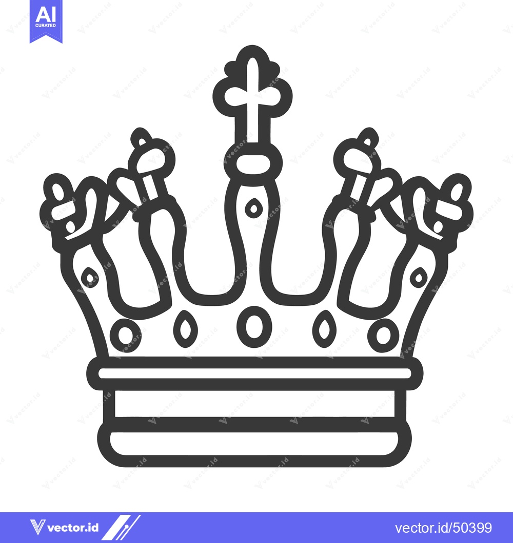 Premium Vector of A detailed illustration depicting a royal crown with a decorative cros