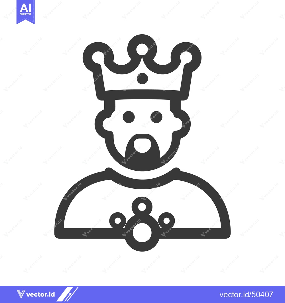 Premium Vector dari A Simple Black Outline Drawing Depicting a Regal Crowned Figure