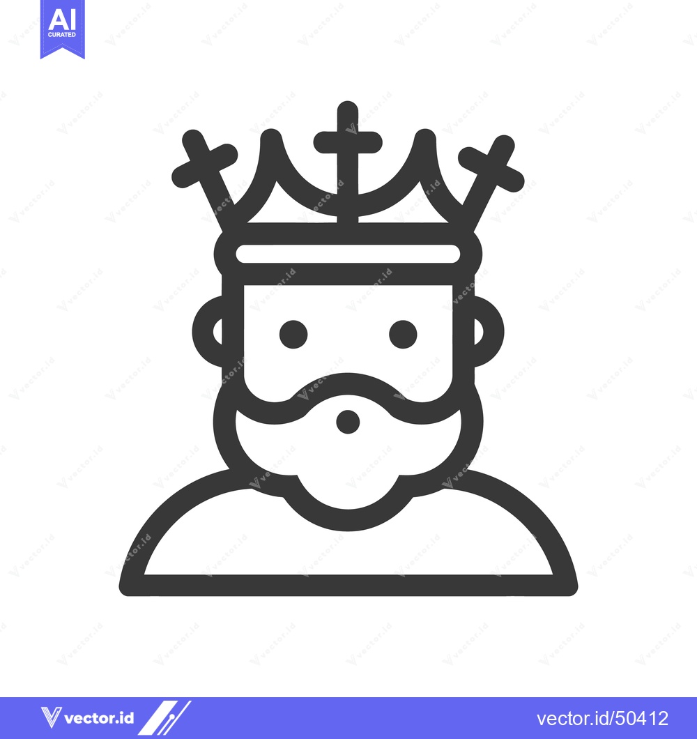 Premium Vector of Simple illustration of a king wearing a decorative crown