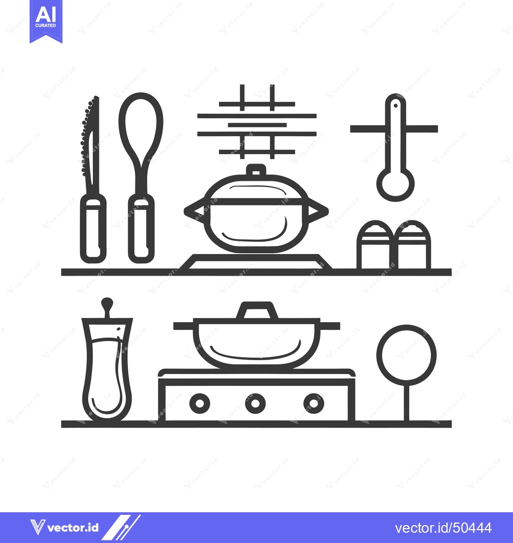Premium Vector dari Kitchen Utensils and Stovetop Cooking Equipment