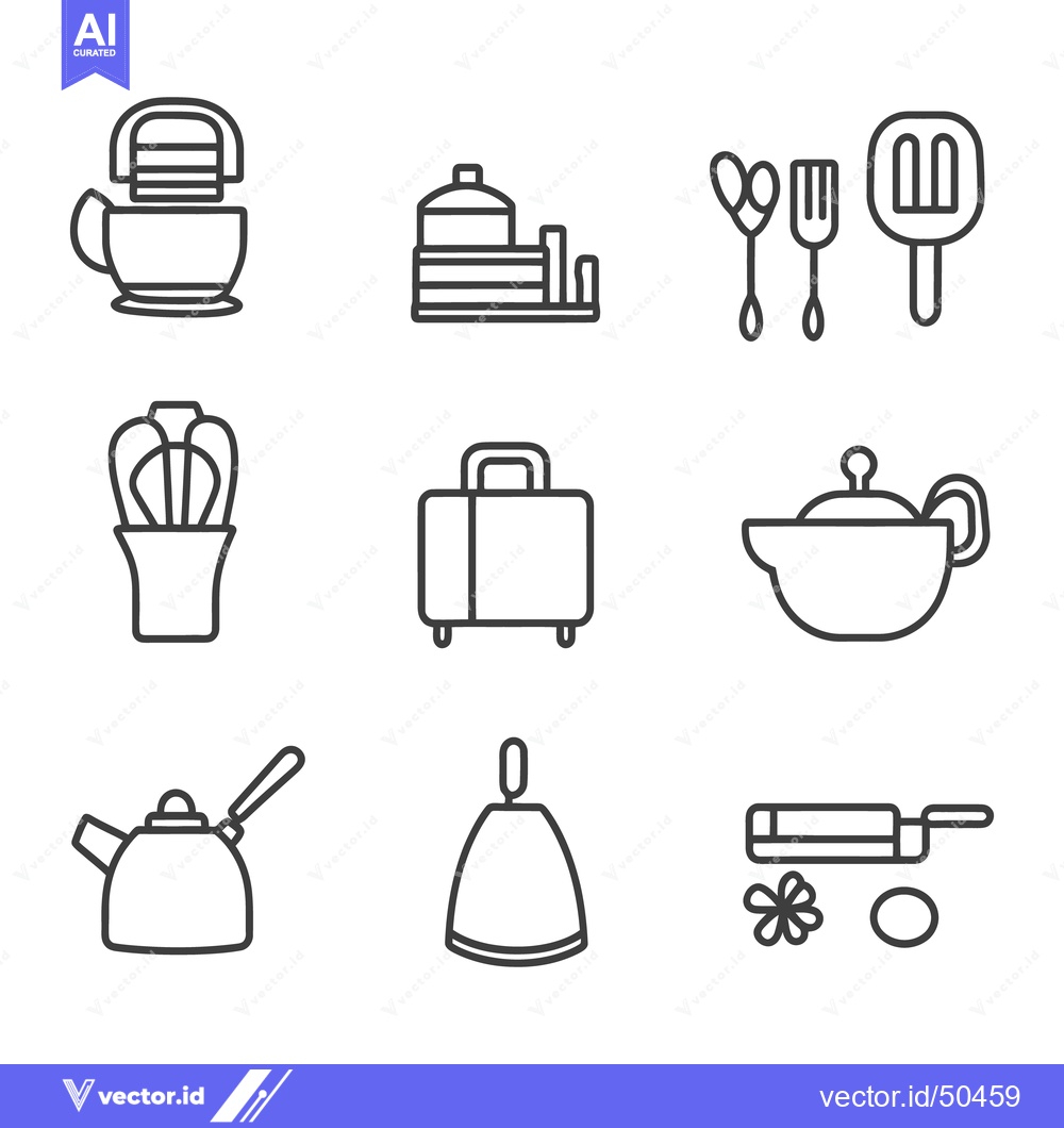 Premium Vector dari Simple and minimalistic vector illustrations showcasing household kitc