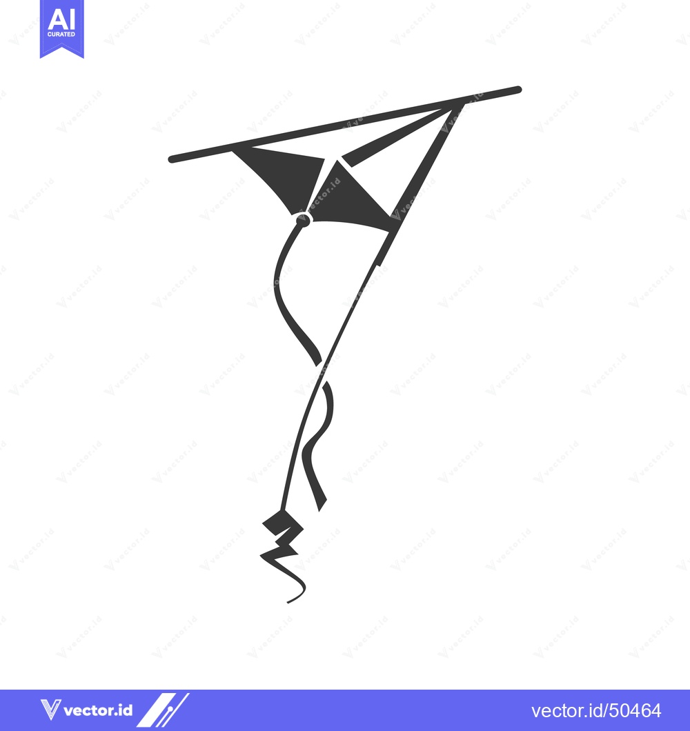 Premium Vector of A simple black and white drawing of a kite with a tail