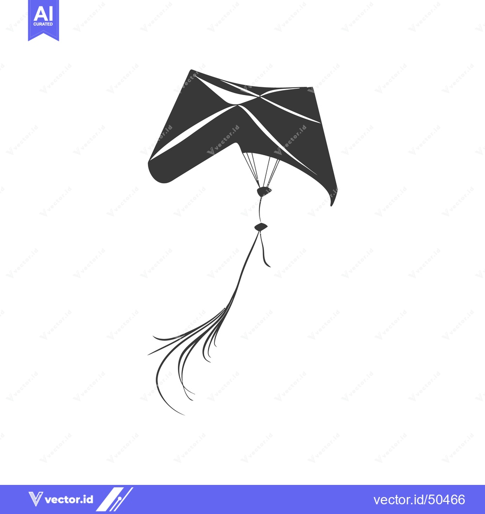 Premium Vector of A simple illustration of a kite flying in a white sky
