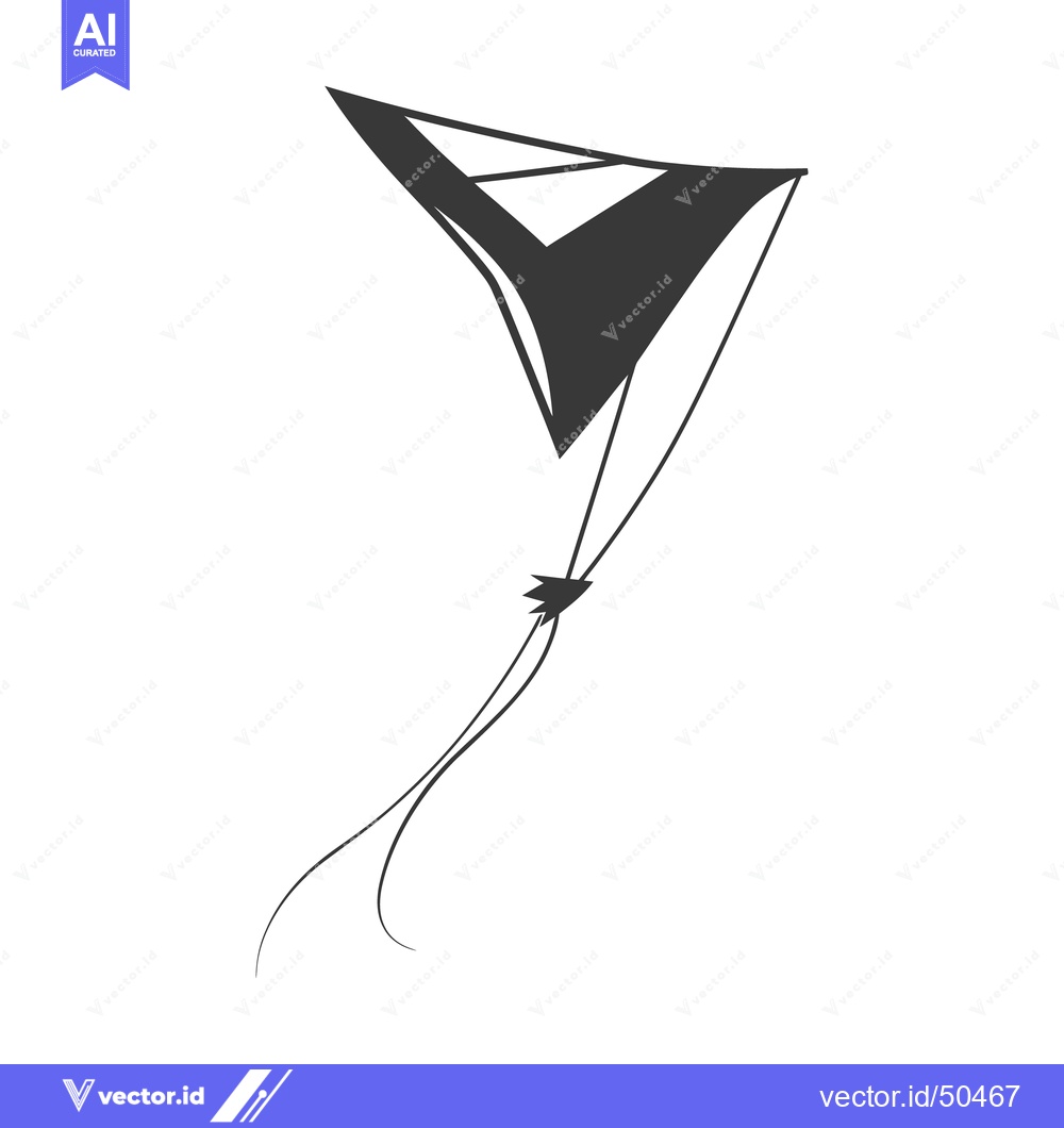 Premium Vector dari A dark silhouette of a single kite in the sky