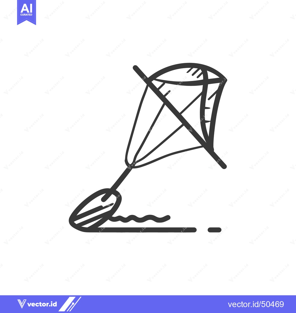 Premium Vector of Minimalist Kite Icon: Stylized Black and White Vector Illustration