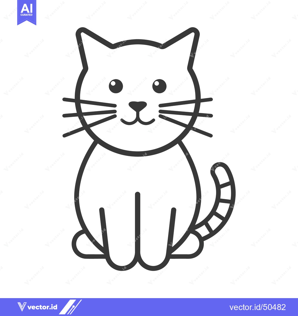 Premium Vector dari A simple cartoon illustration of a cute sitting feline animal