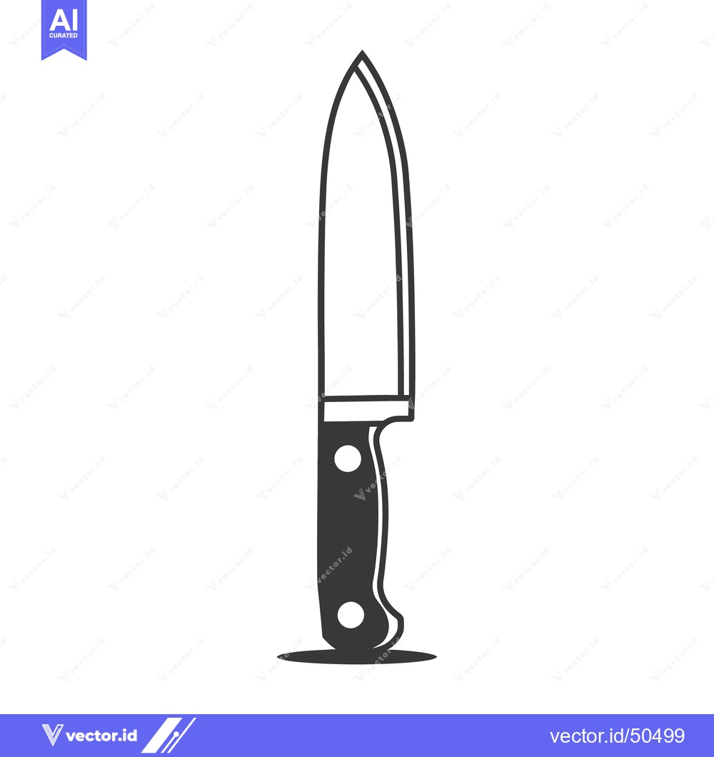 Premium Vector dari A simple image showcasing a kitchen knife on a white background