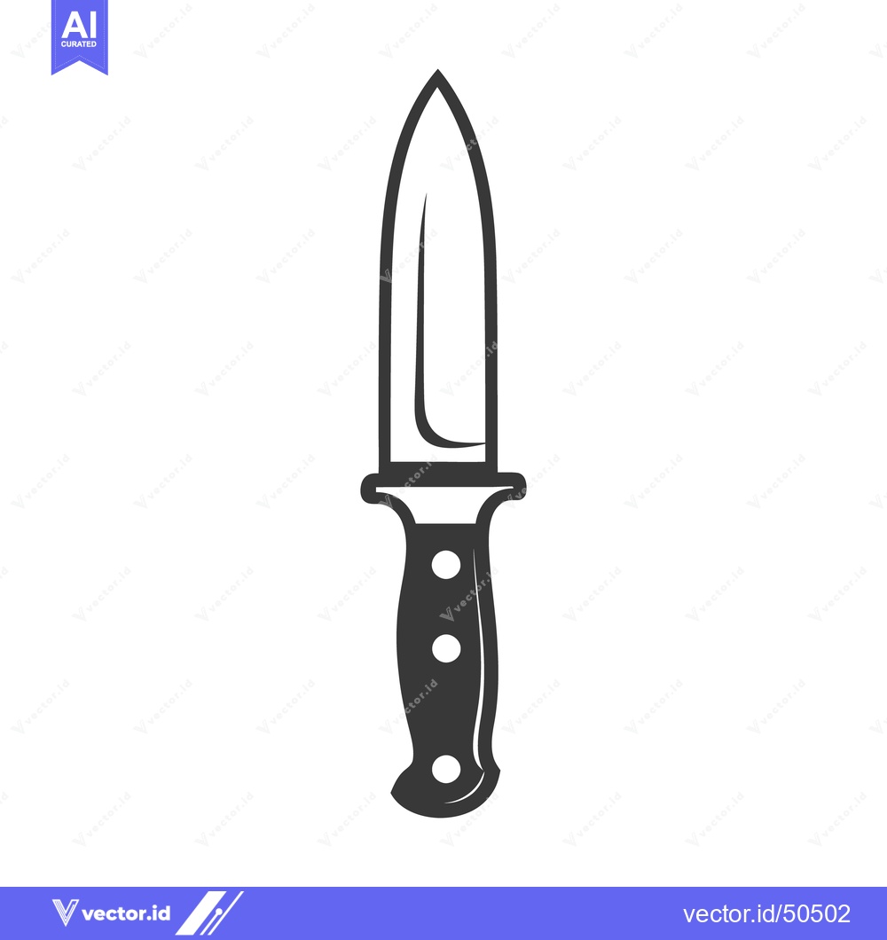 Premium Vector dari A dark dagger depicted isolated against a white background