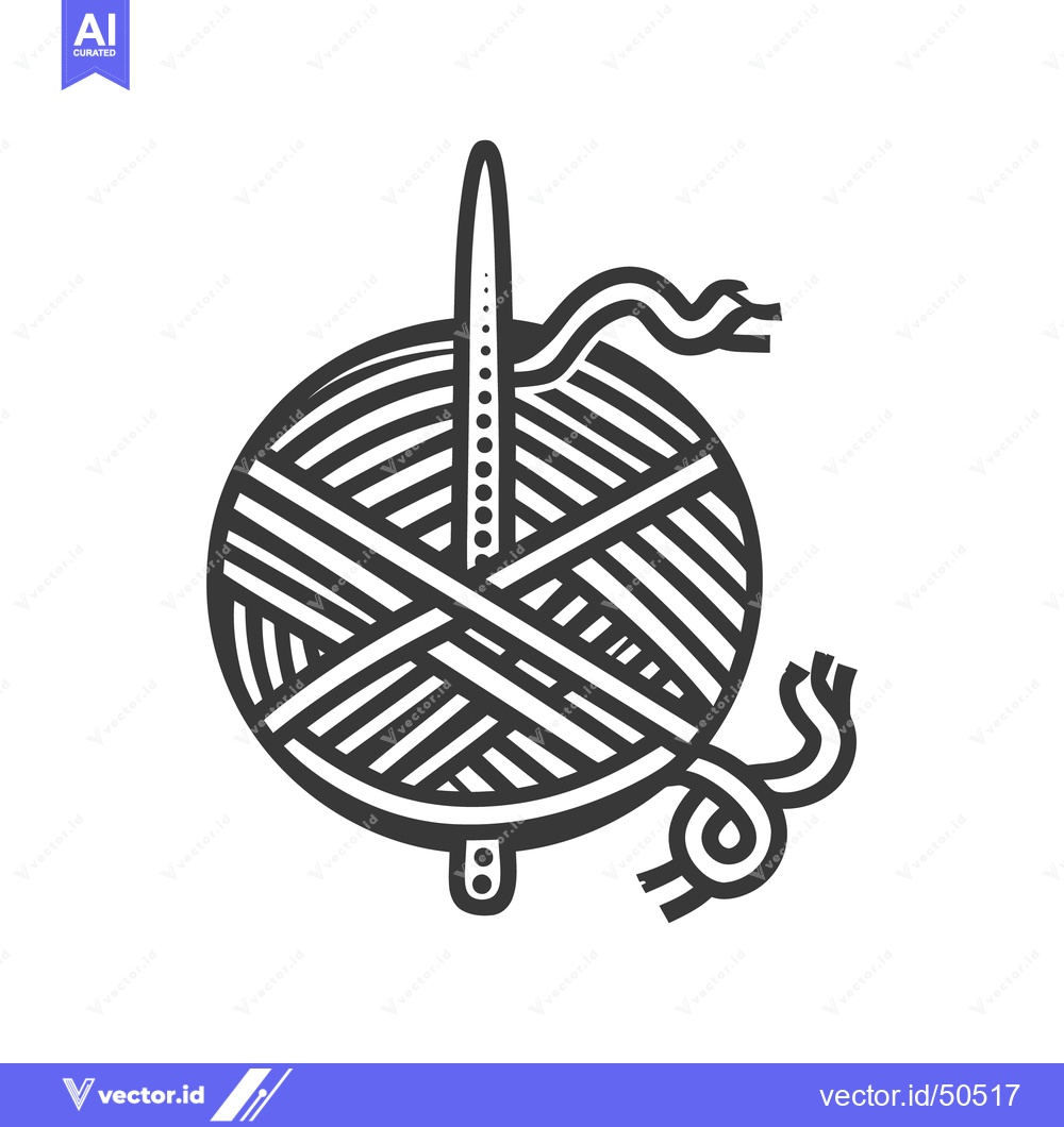 Premium Vector dari A ball of yarn with a needle through it displayed
