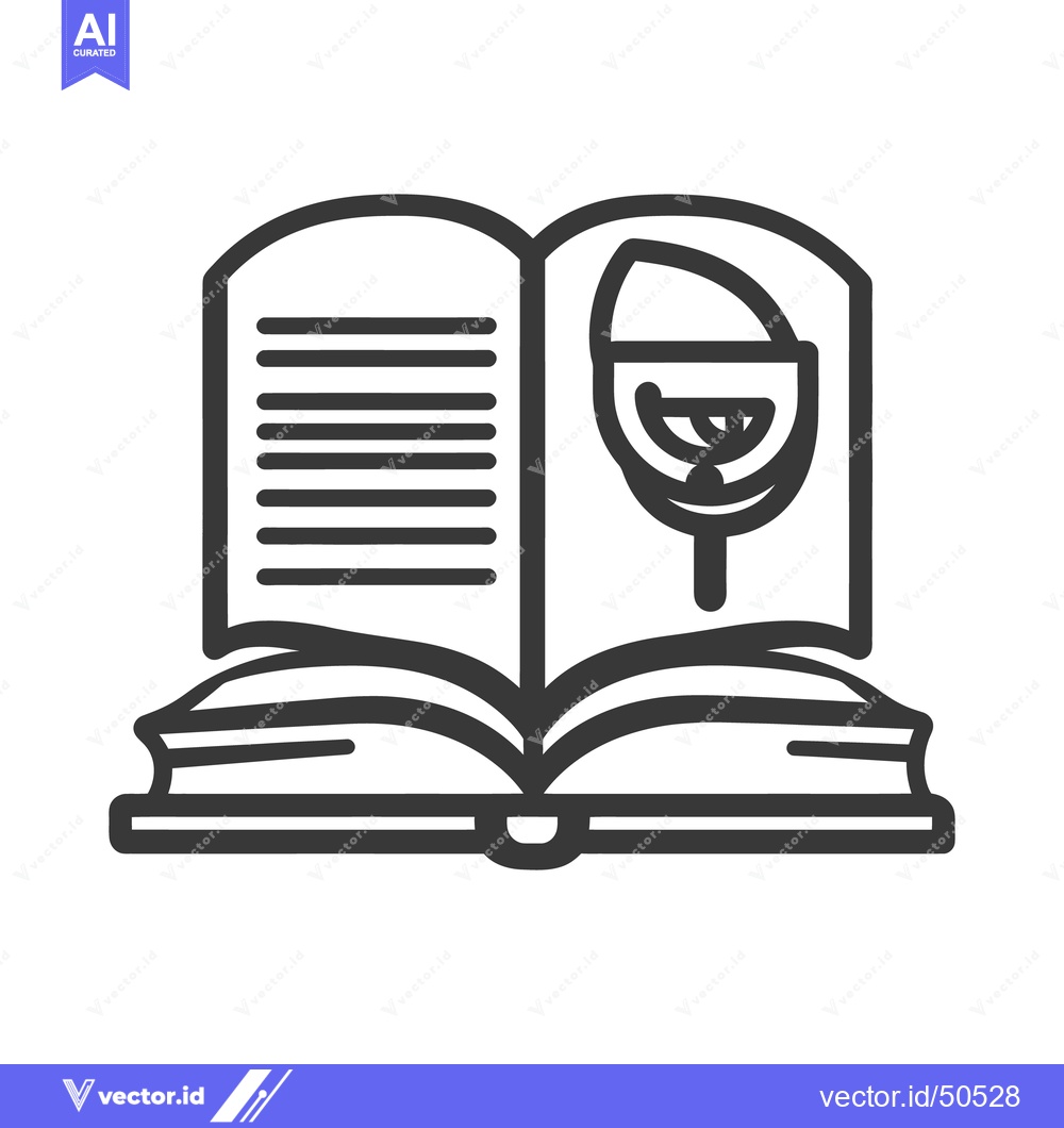 Premium Vector of An open book depicting a glass of wine as an illustration