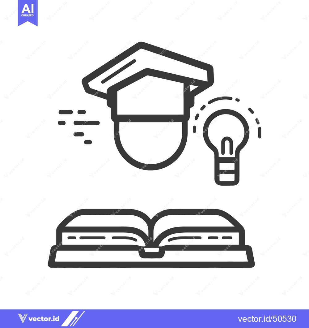 Premium Vector dari Education and learning concept illustrated with cap book and light bul