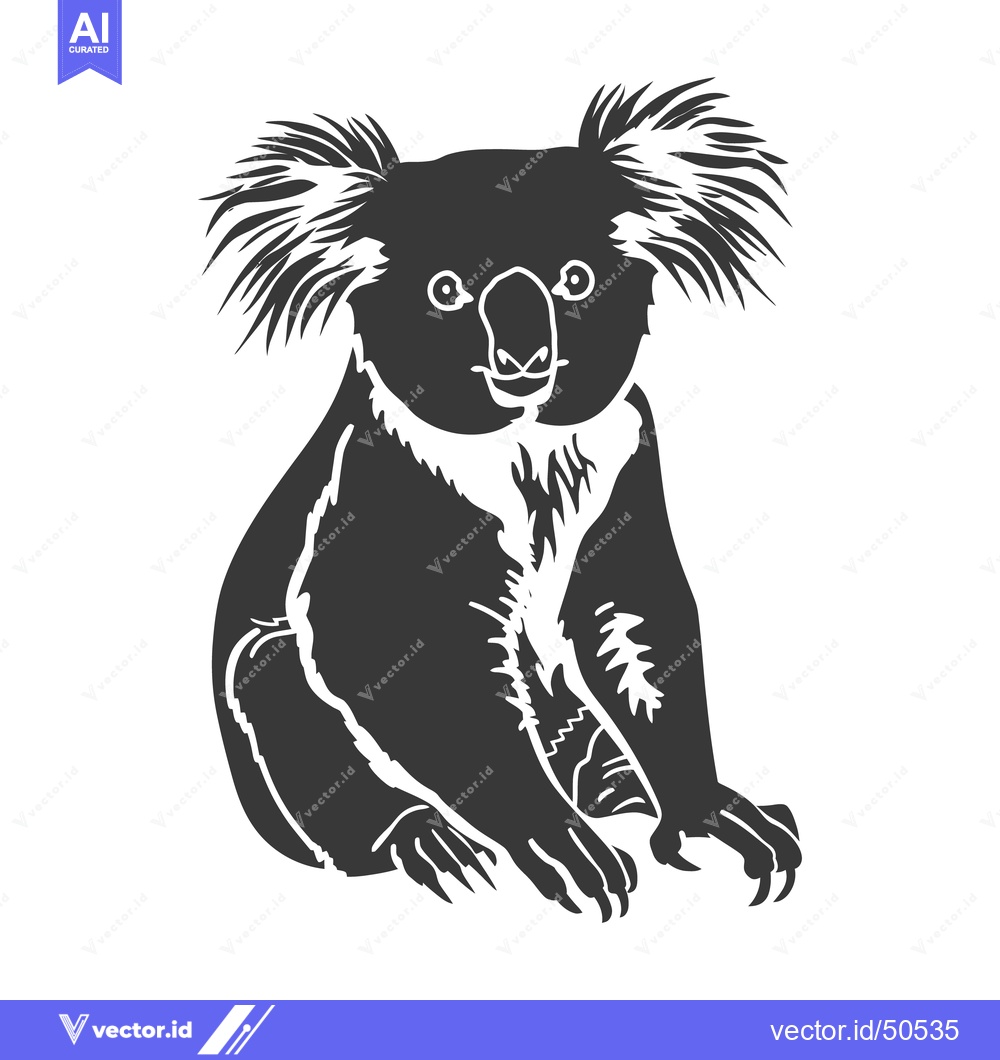 Premium Vector dari A stylized illustration of a sitting koala bear creature